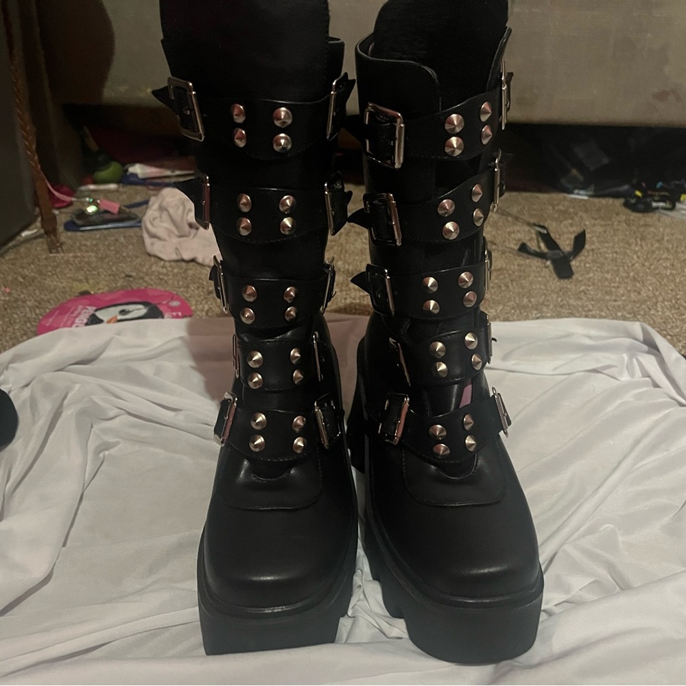 goth spiked platform boots